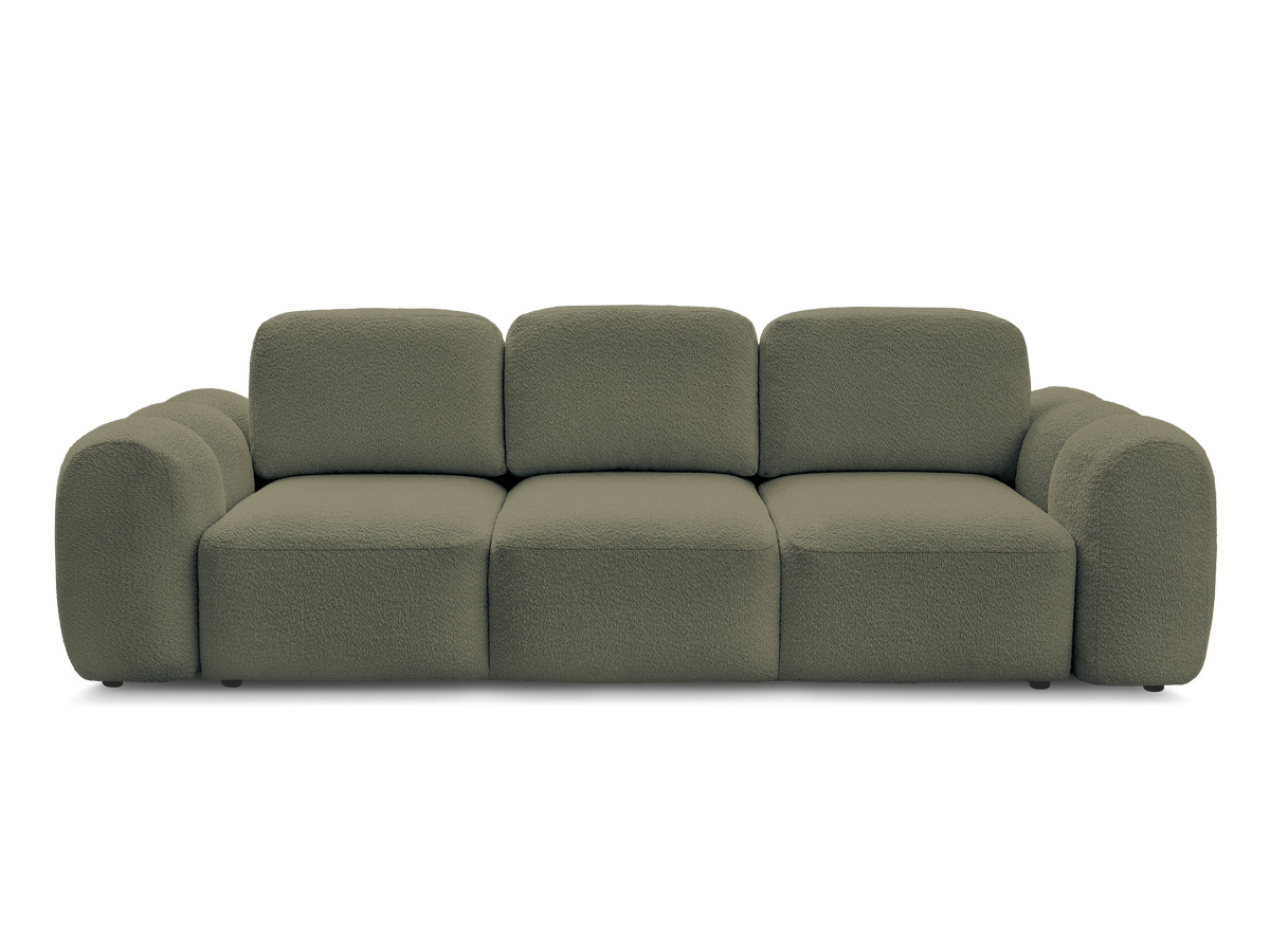 Canapé droit convertible coffre 3 places MONTAIGNE tissu bouclette