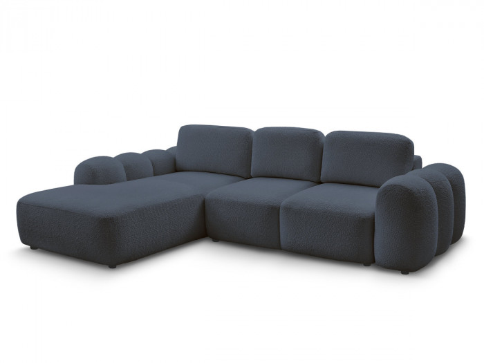 Canapé d'angle L convertible MONTAIGNE tissu bouclette