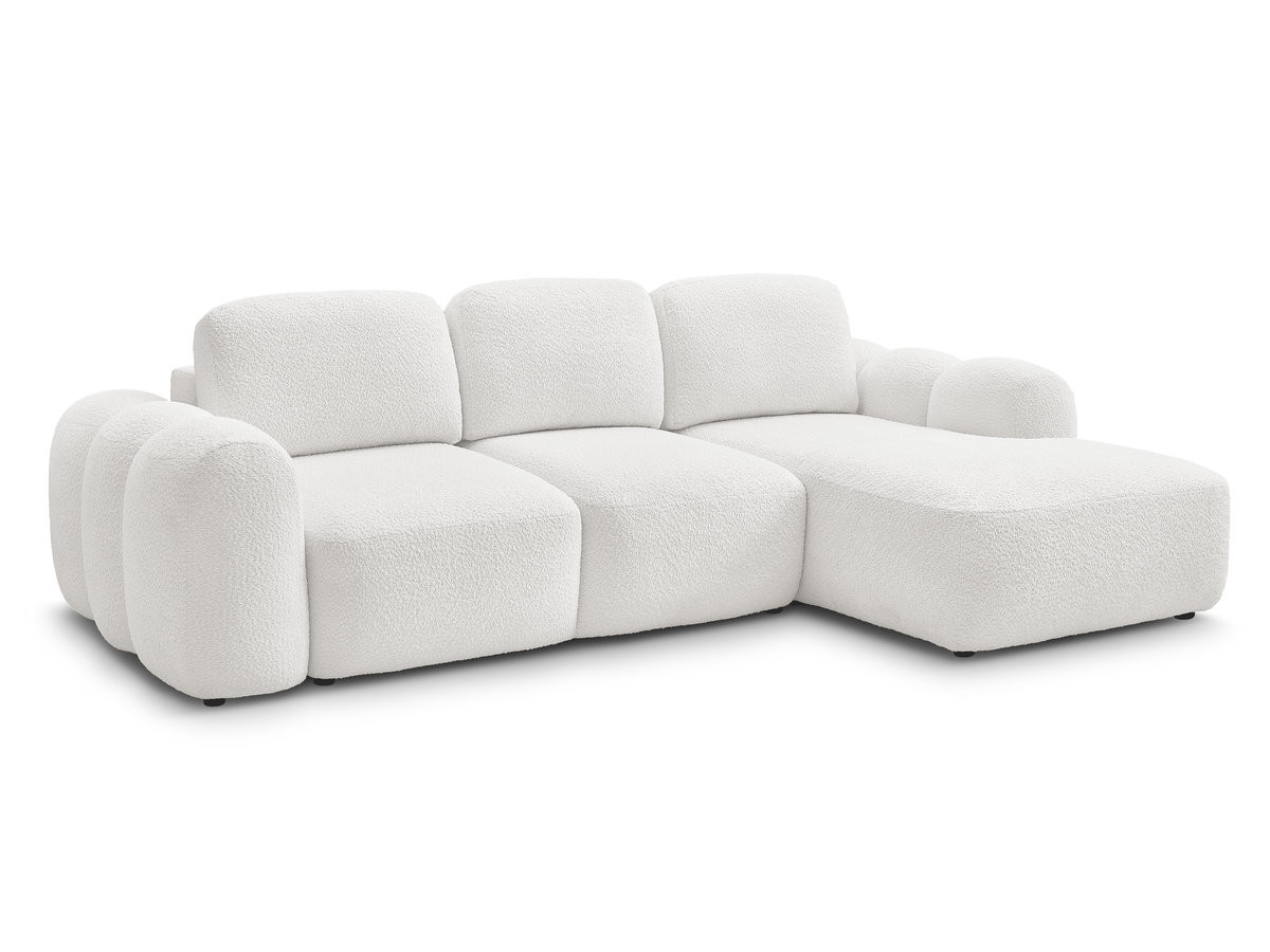 Canapé d'angle convertible MONTAIGNE tissu bouclette