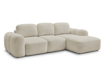 Canapé d'angle convertible coffre MONTAIGNE tissu bouclette