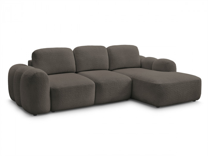 Canapé d'angle convertible MONTAIGNE tissu bouclette