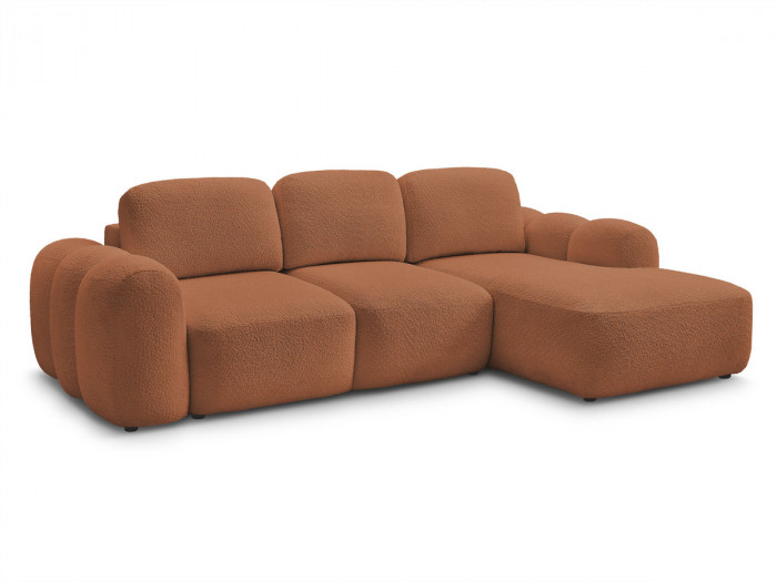 Canapé d'angle convertible MONTAIGNE tissu bouclette