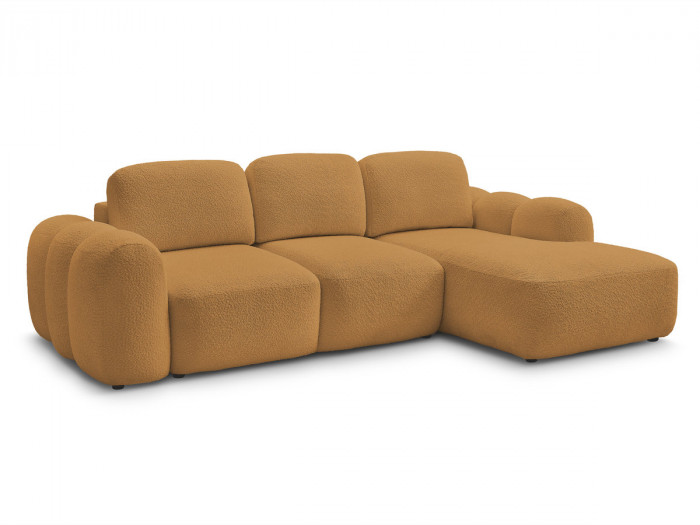 Canapé d'angle convertible MONTAIGNE tissu bouclette