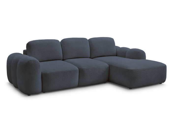 Canapé d'angle convertible MONTAIGNE tissu bouclette