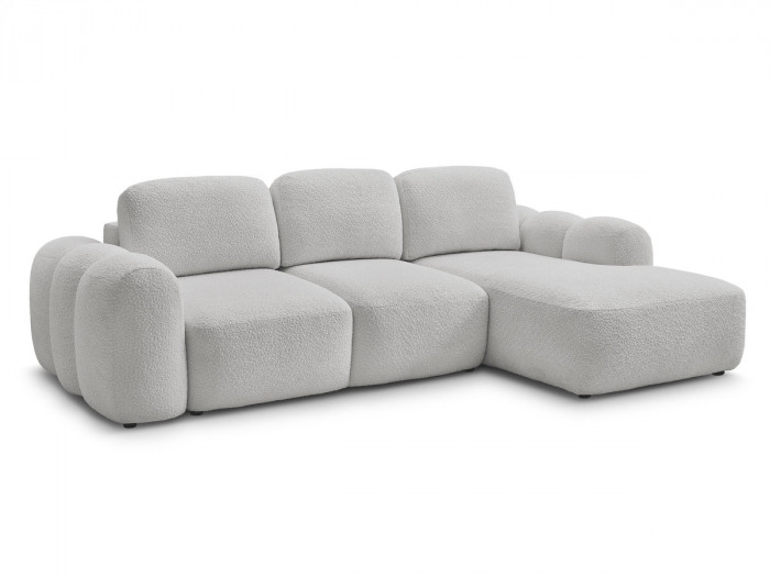 Canapé d'angle convertible MONTAIGNE tissu bouclette