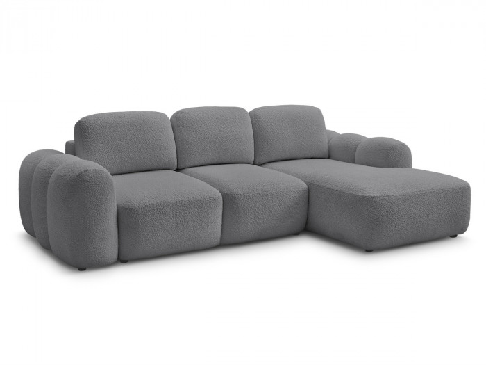 Canapé d'angle convertible MONTAIGNE tissu bouclette