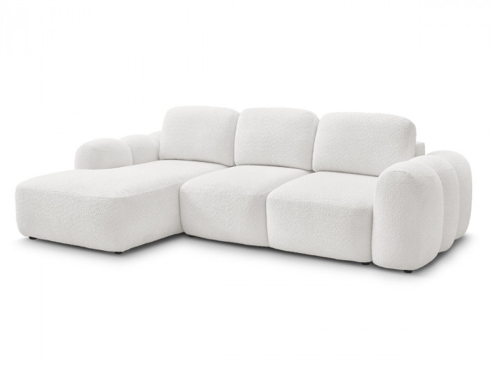 Canapé d'angle convertible MONTAIGNE tissu bouclette