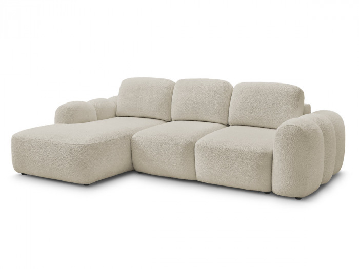 Canapé d'angle convertible MONTAIGNE tissu bouclette