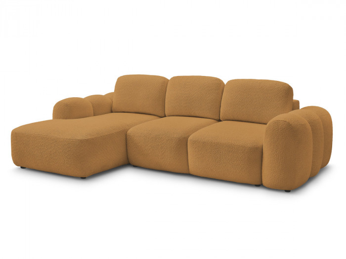 Canapé d'angle convertible MONTAIGNE tissu bouclette