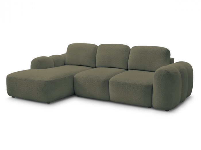 Canapé d'angle convertible MONTAIGNE tissu bouclette