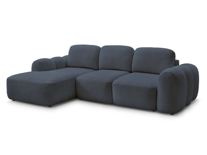 Canapé d'angle convertible MONTAIGNE tissu bouclette