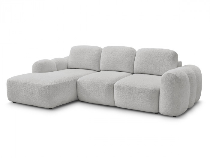 Canapé d'angle convertible MONTAIGNE tissu bouclette