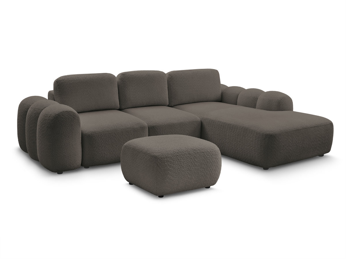 Canapé droit convertible 3 places MONTAIGNE tissu boucle