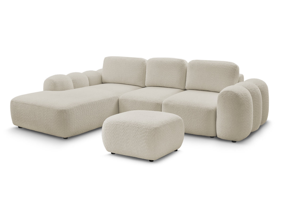 Canapé droit convertible 3 places MONTAIGNE tissu boucle