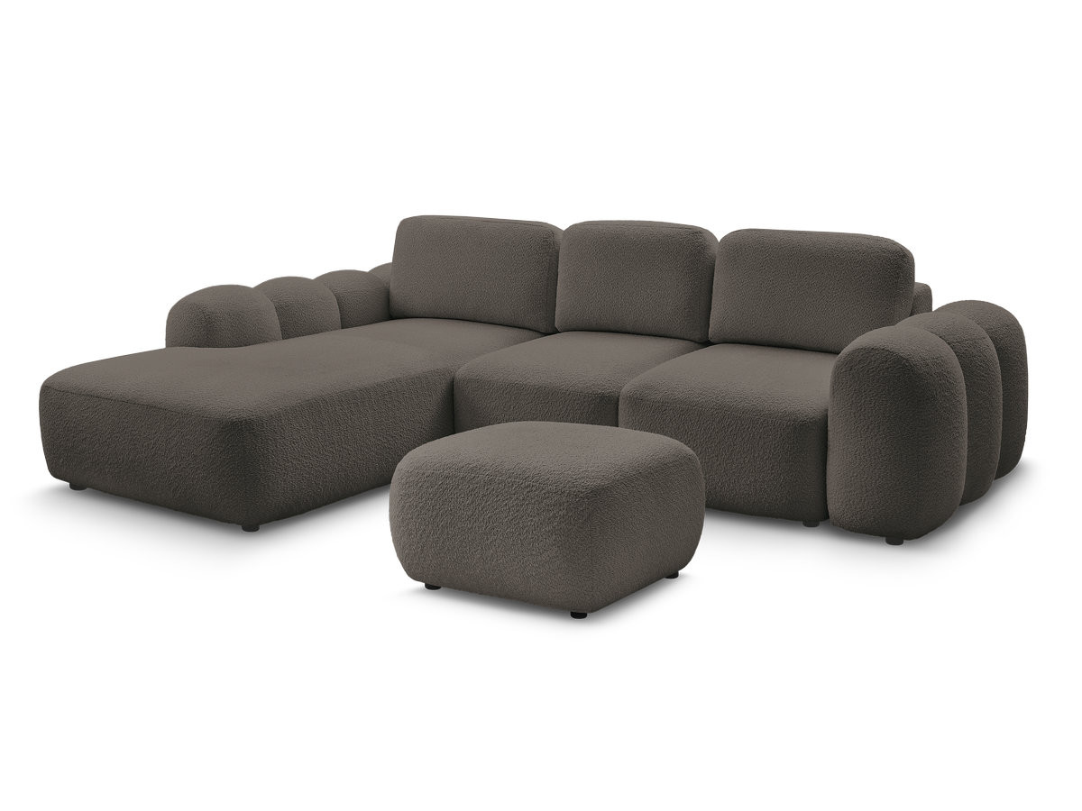 Canapé droit convertible 3 places MONTAIGNE tissu boucle
