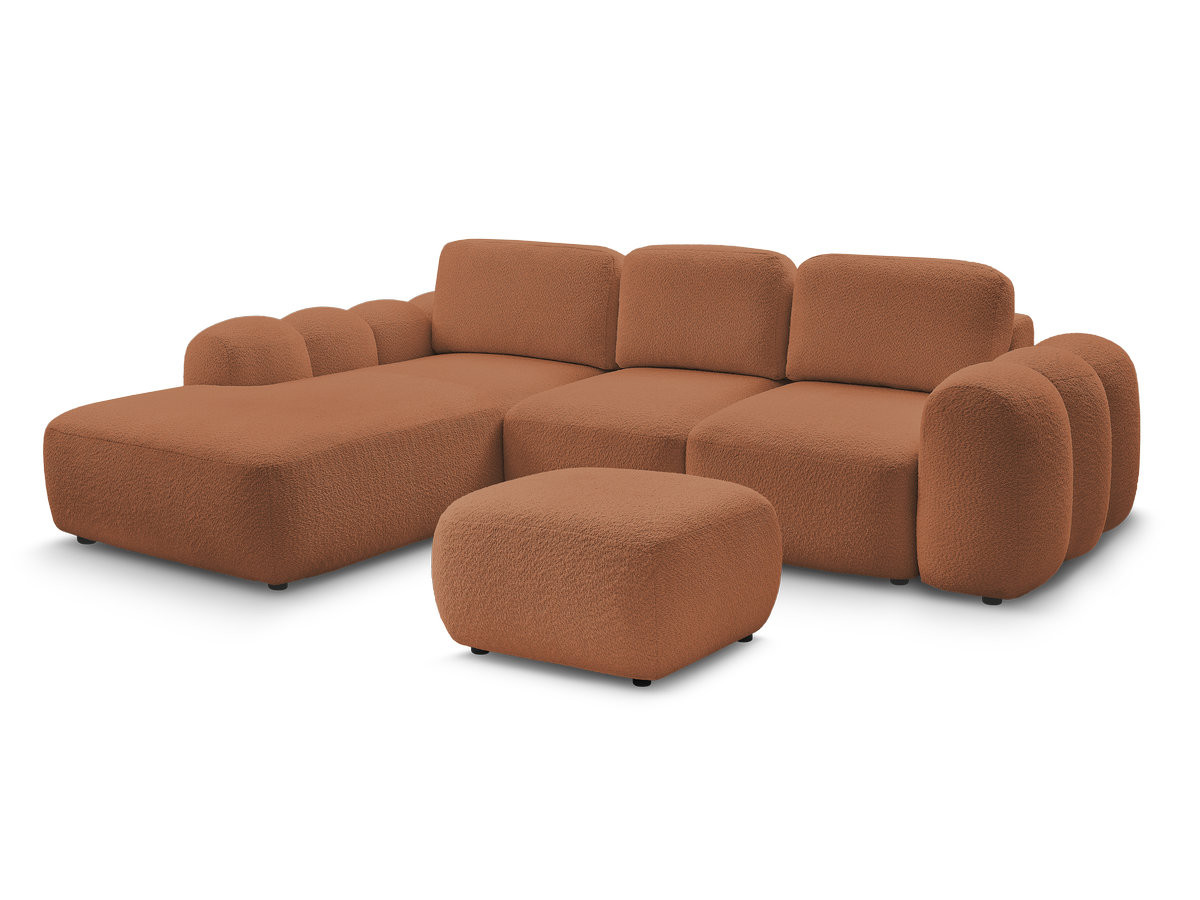 Canapé droit convertible 3 places MONTAIGNE tissu boucle