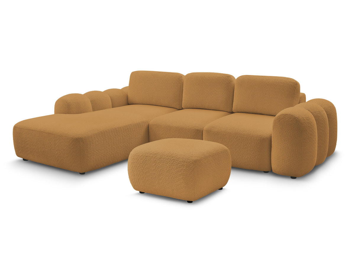 Canapé droit convertible 3 places MONTAIGNE tissu boucle
