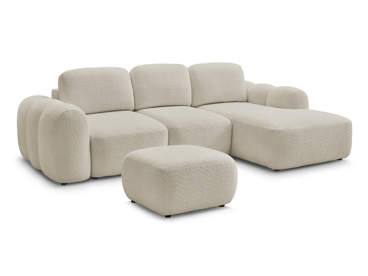 Canapé droit convertible 3 places MONTAIGNE tissu boucle