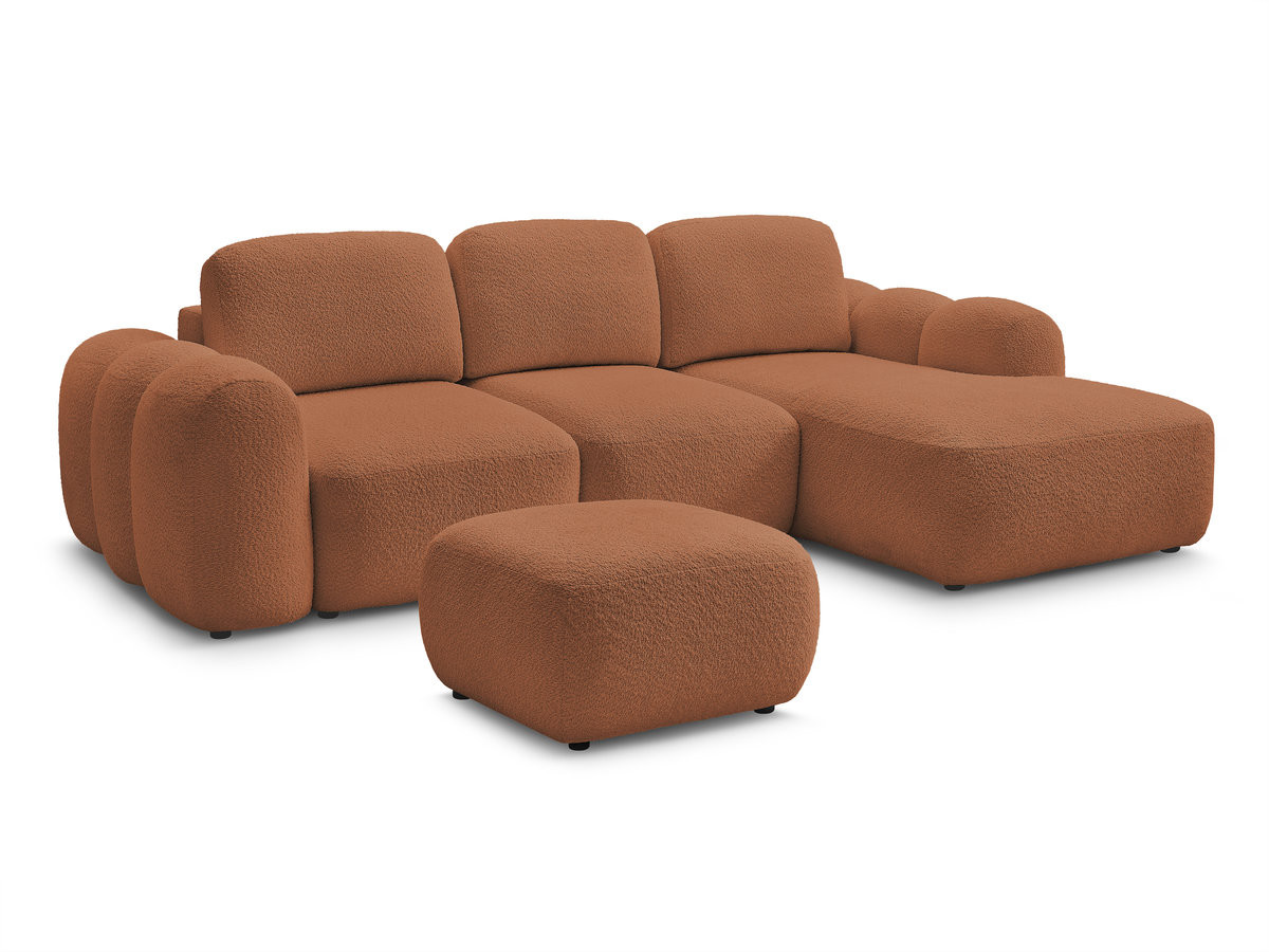 Canapé droit convertible 3 places MONTAIGNE tissu boucle