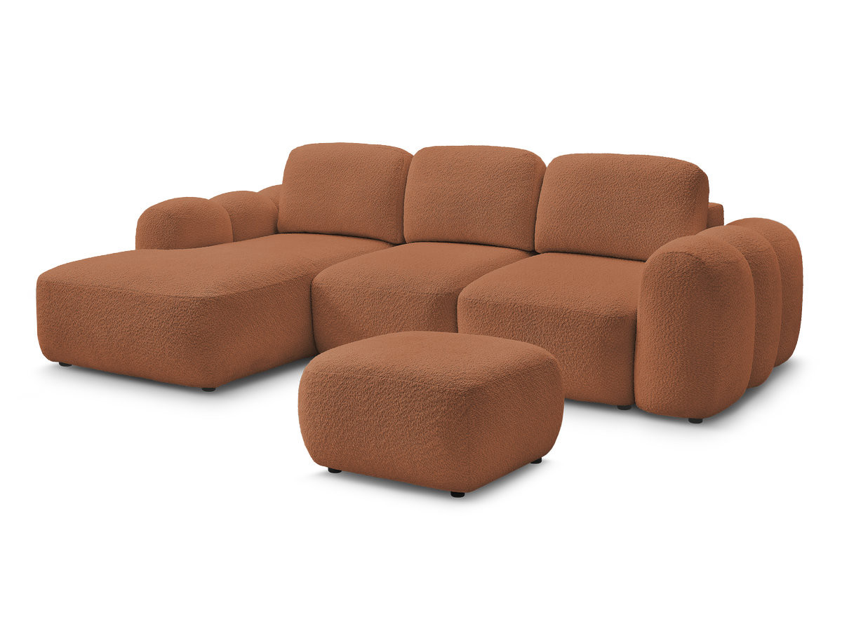 Canapé droit convertible 3 places MONTAIGNE tissu boucle