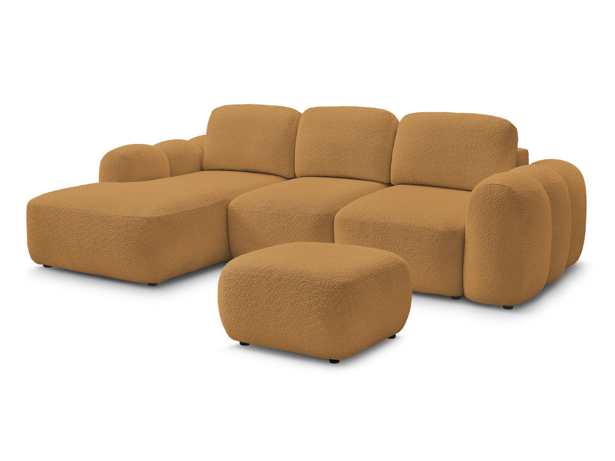 Canapé droit convertible 3 places MONTAIGNE tissu boucle