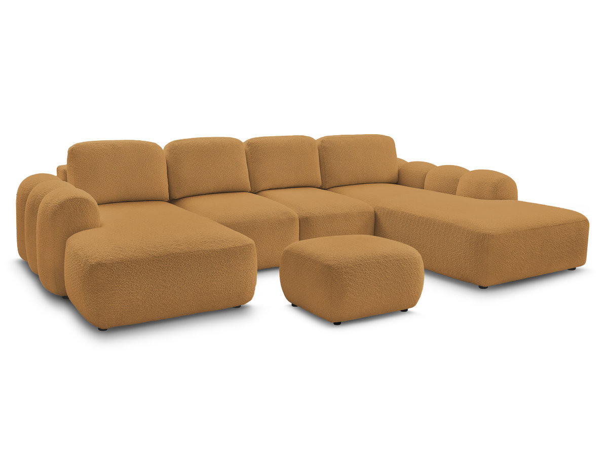 Canapé droit convertible 3 places MONTAIGNE tissu boucle
