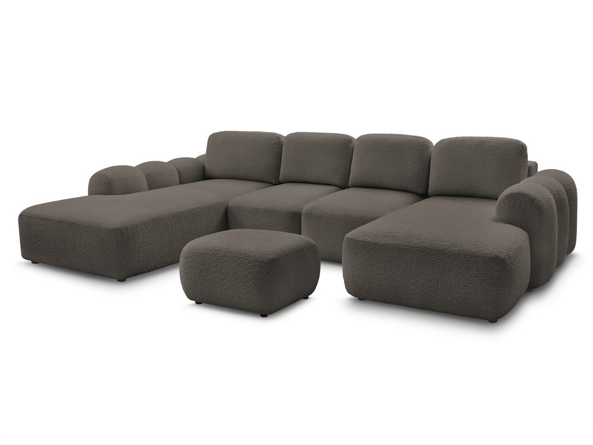 Canapé droit convertible 3 places MONTAIGNE tissu boucle