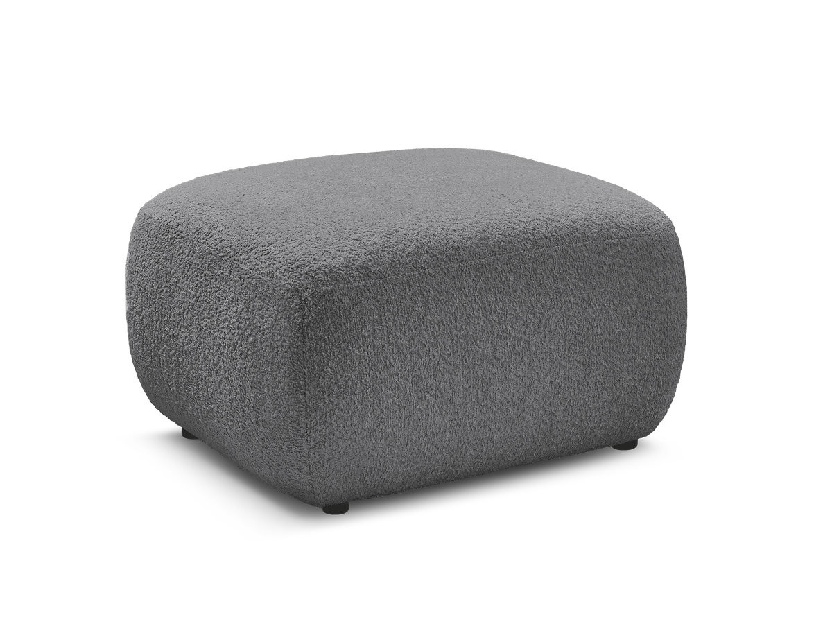 pouf montaigne tissu bouclette gekleurd gris foncé