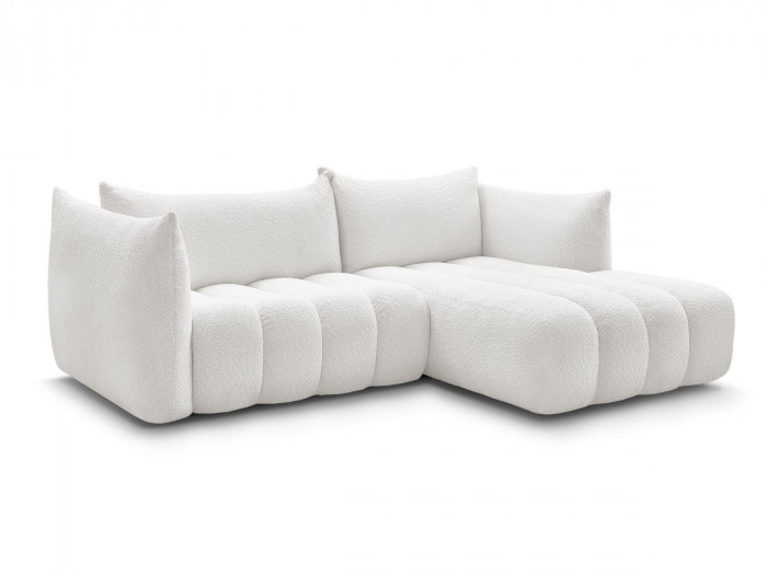 Canapé d'angle fixe AZRA tissu bouclette