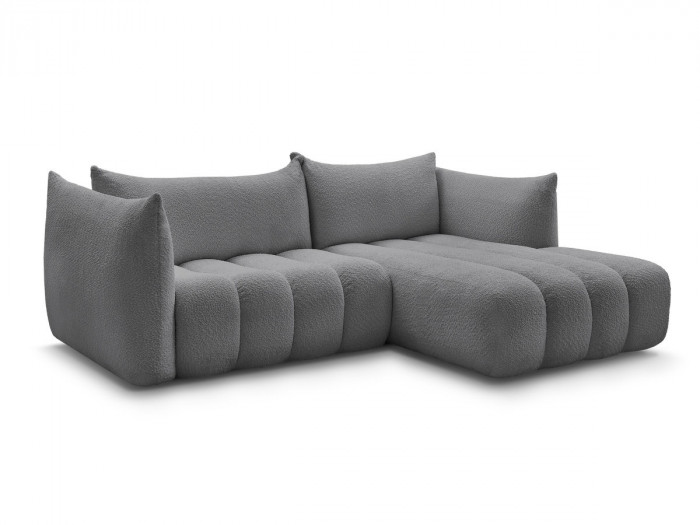 Canapé d'angle fixe AZRA tissu bouclette
