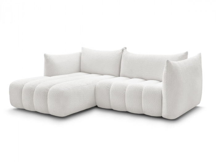 Canapé d'angle fixe AZRA tissu bouclette