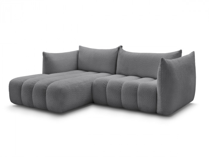 Canapé d'angle fixe AZRA tissu bouclette