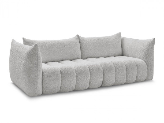 Canapé droit fixe 4 places AZRA tissu bouclette