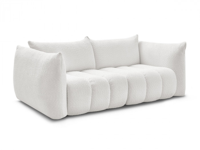 Canapé droit fixe 3 places AZRA tissu bouclette