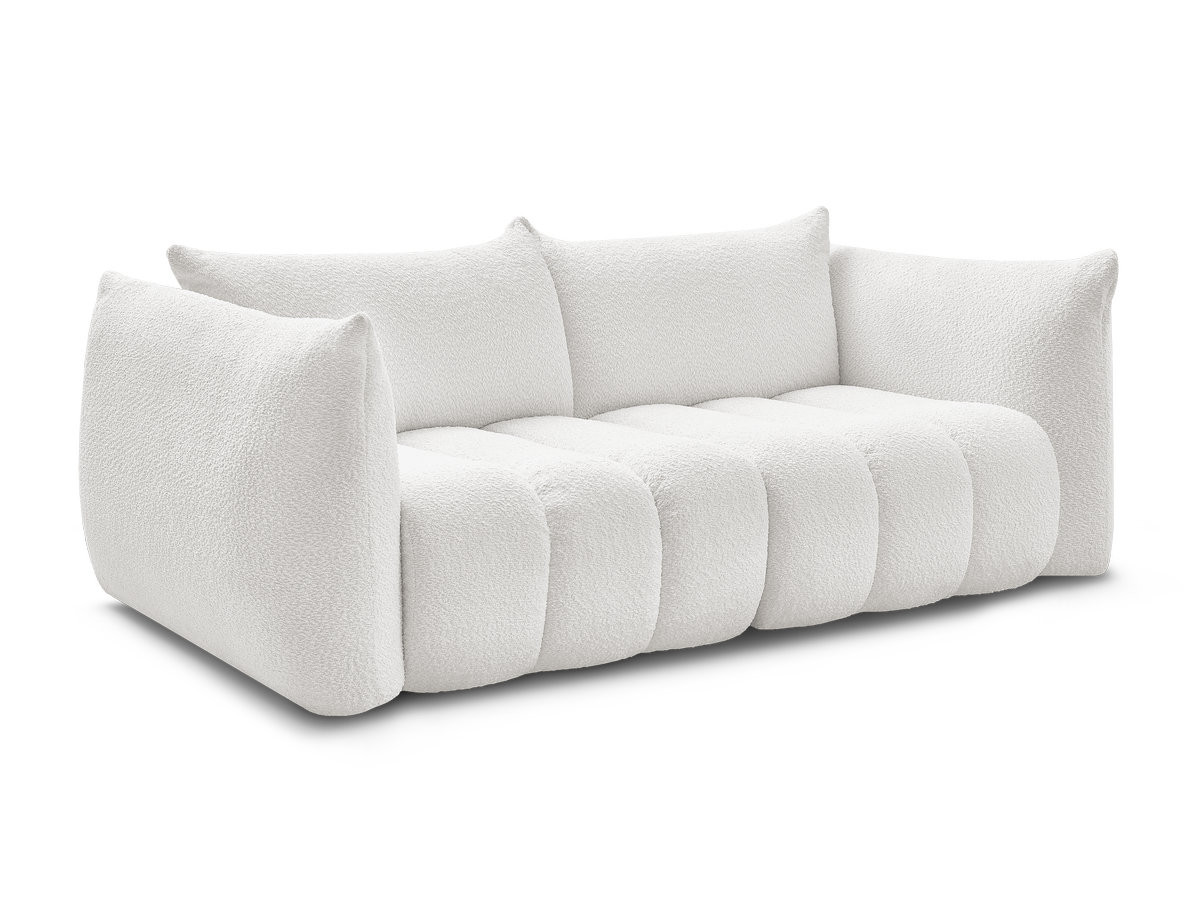 Canapé droit fixe 3 places AZRA tissu bouclette