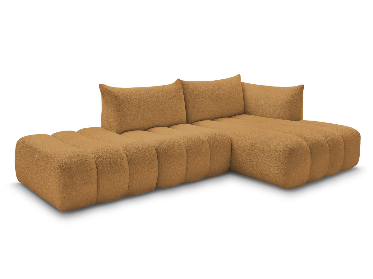Canapé d'angle fixe modulable AZRA tissu bouclette