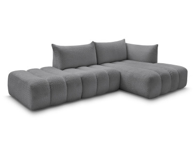 Canapé d'angle fixe modulable AZRA tissu bouclette