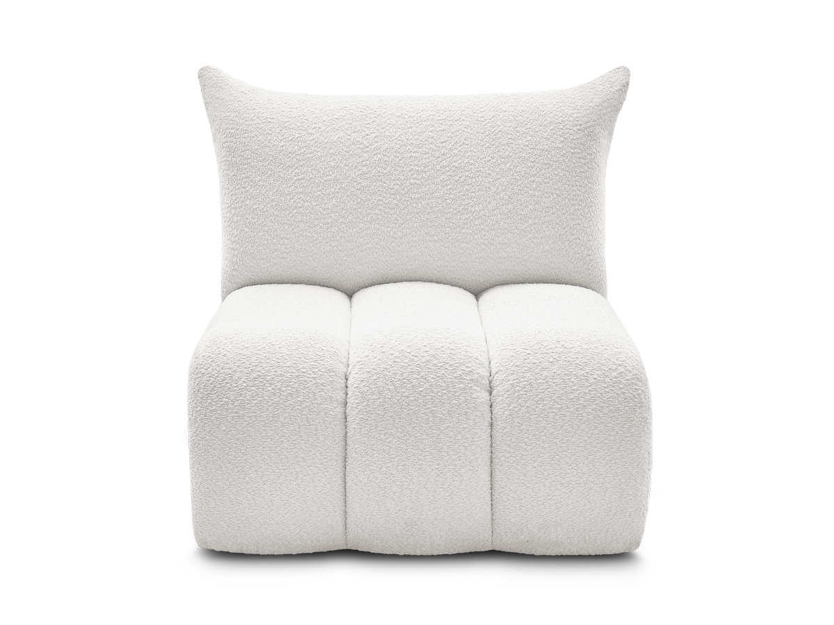 Chauffeuse 1 place sans accoudoir pour canapé modulable AZRA tissu bouclette