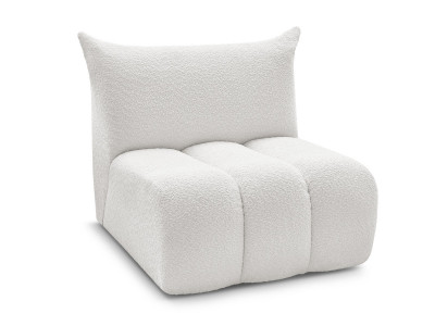 Chauffeuse 1 place sans accoudoir pour canapé modulable AZRA tissu bouclette