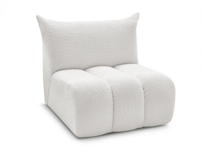 Chauffeuse 1 place sans accoudoir pour canapé modulable AZRA tissu bouclette