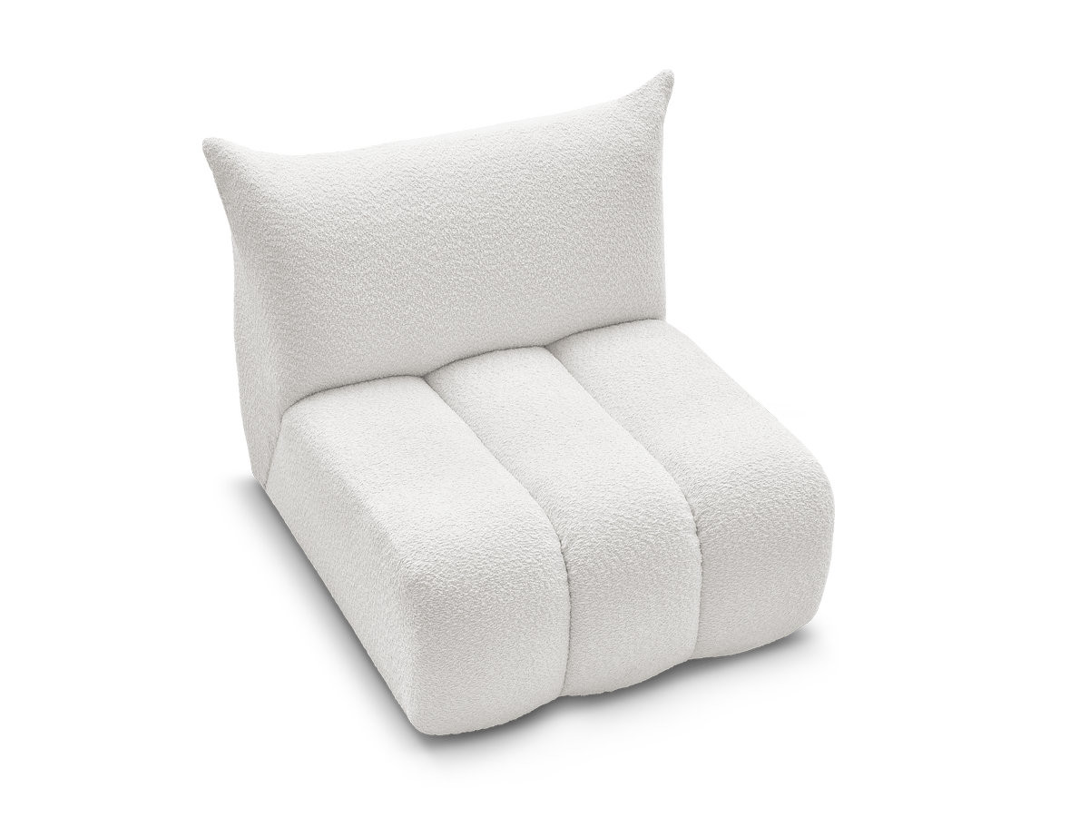 Chauffeuse 1 place sans accoudoir pour canapé modulable AZRA tissu bouclette