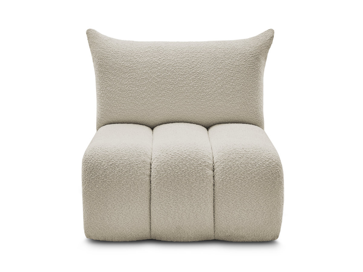 Chauffeuse 1 place sans accoudoir pour canapé modulable AZRA tissu bouclette