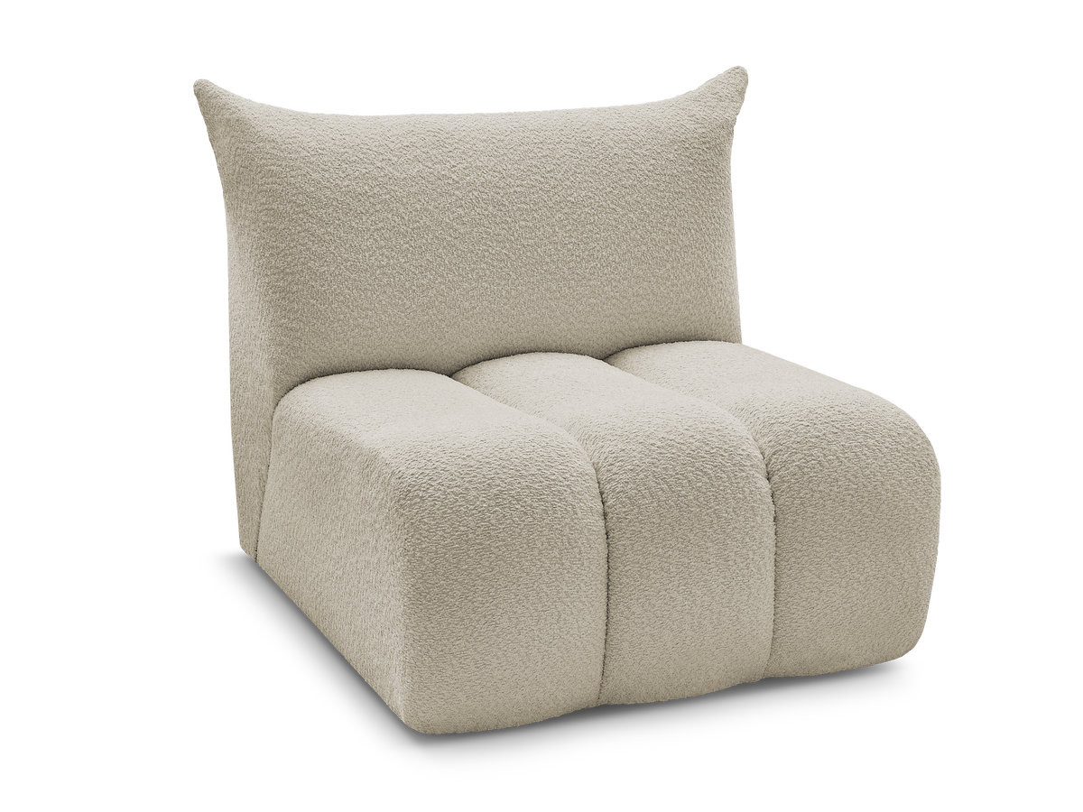 chauffeuse 1 place sans accoudoir pour canapé modulable azra tissu bouclette de couleur beige