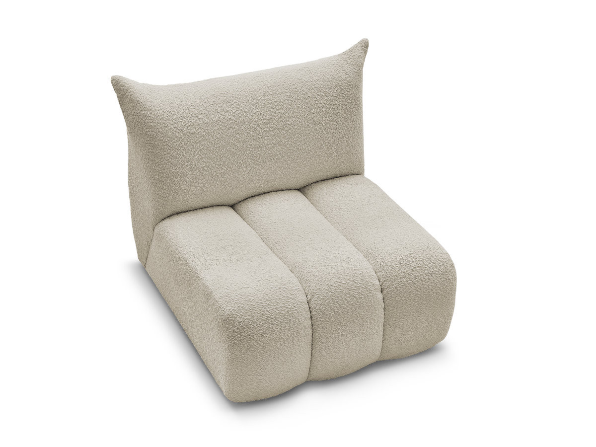 Chauffeuse 1 place sans accoudoir pour canapé modulable AZRA tissu bouclette