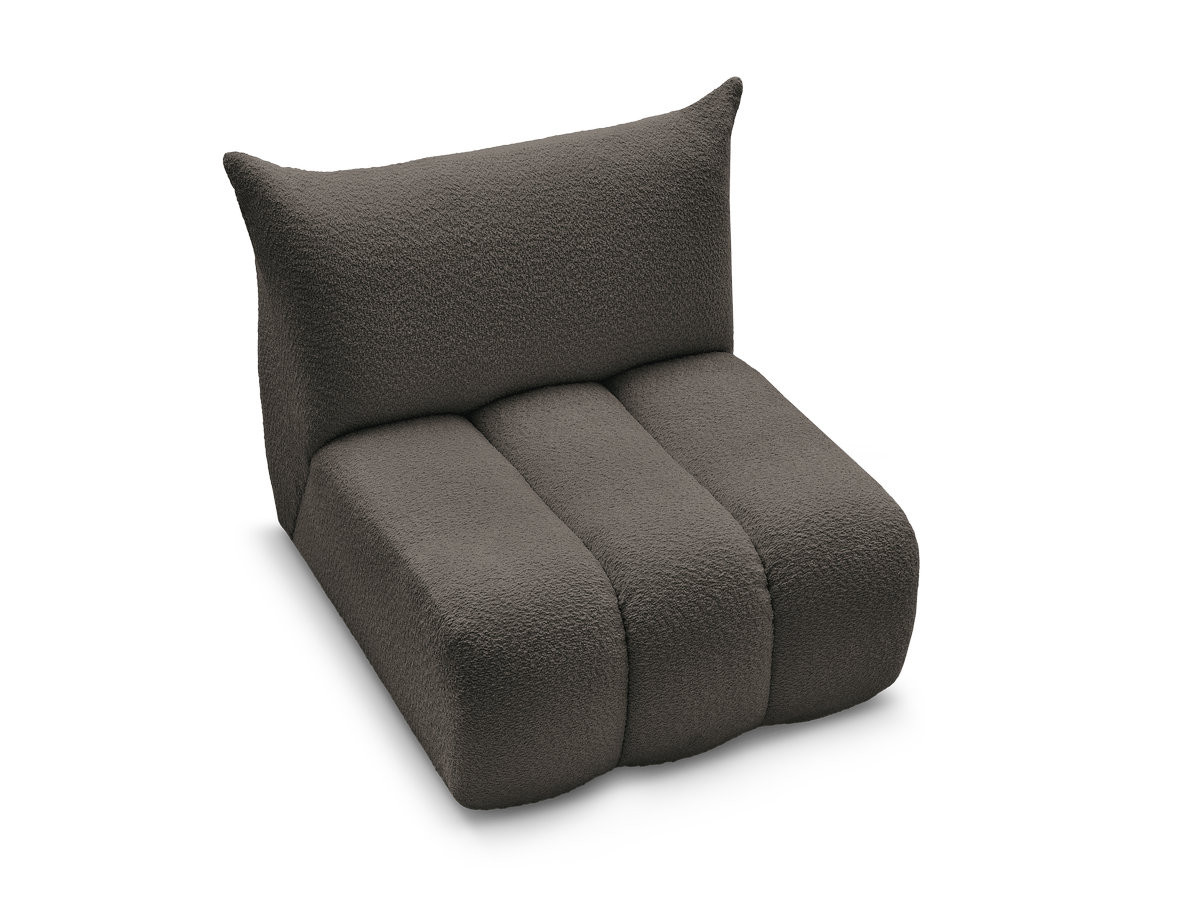 Chauffeuse 1 place sans accoudoir pour canapé modulable AZRA tissu bouclette