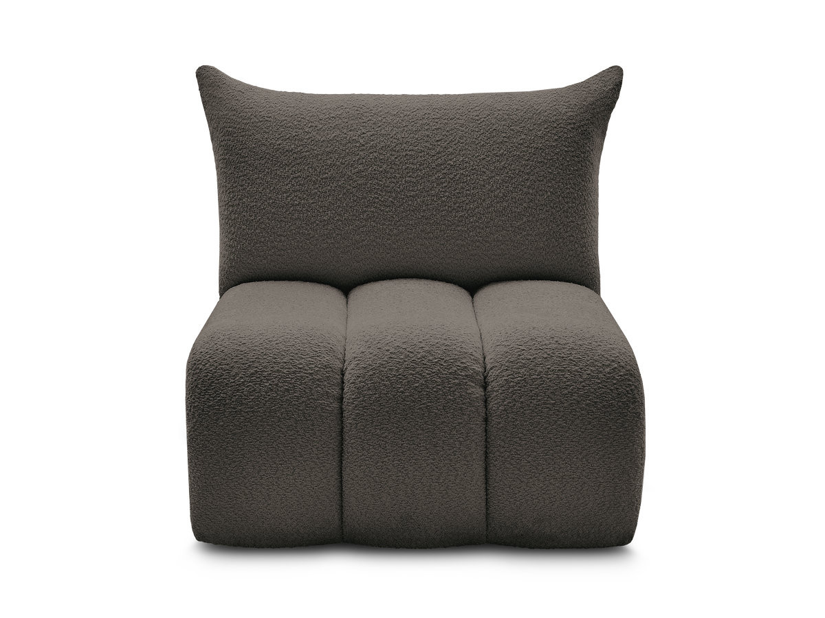 Chauffeuse 1 place sans accoudoir pour canapé modulable AZRA tissu bouclette