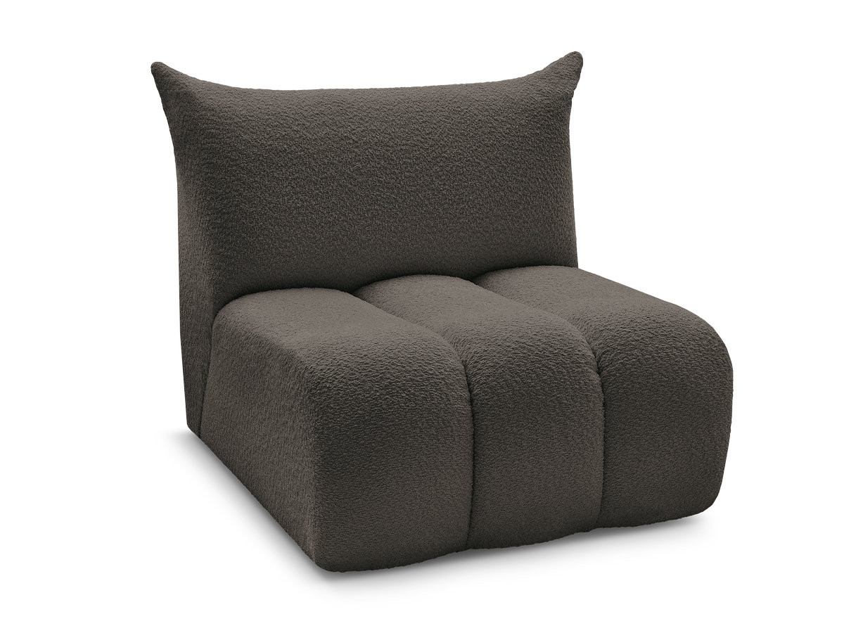 Chauffeuse 1 place sans accoudoir pour canapé modulable AZRA tissu bouclette