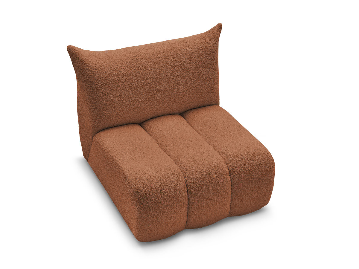 Chauffeuse 1 place sans accoudoir pour canapé modulable AZRA tissu bouclette