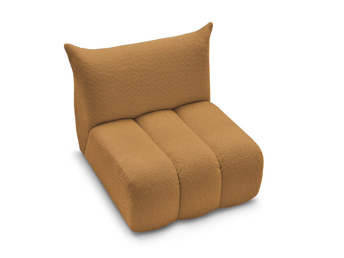 Chauffeuse 1 place sans accoudoir pour canapé modulable AZRA tissu bouclette