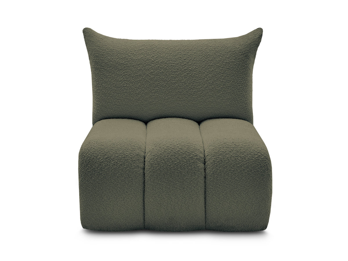 Chauffeuse 1 place sans accoudoir pour canapé modulable AZRA tissu bouclette